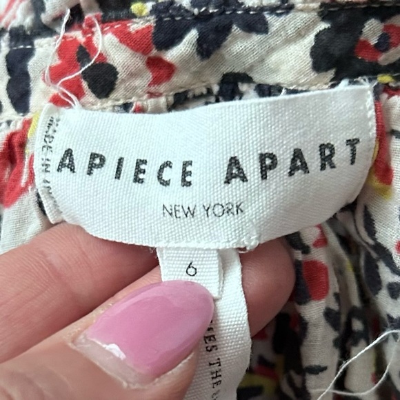 Apiece Apart Los Altos Floral Print Poplin Cotton Top Sz 6 - Picture 7 of 8